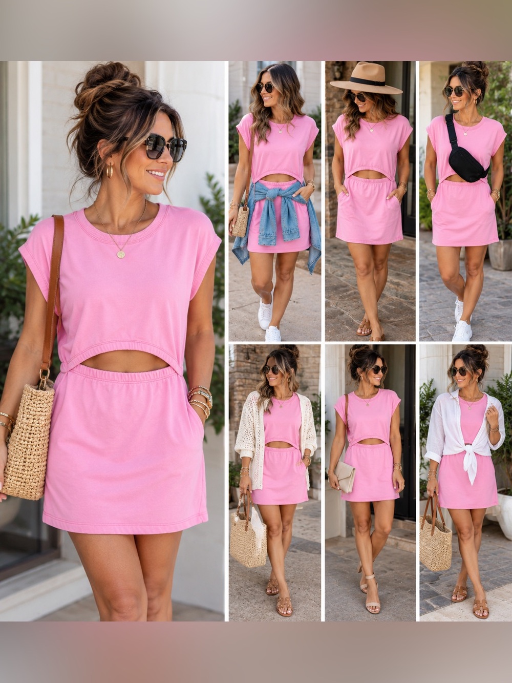 aerie Pink Cutout Mini Dress